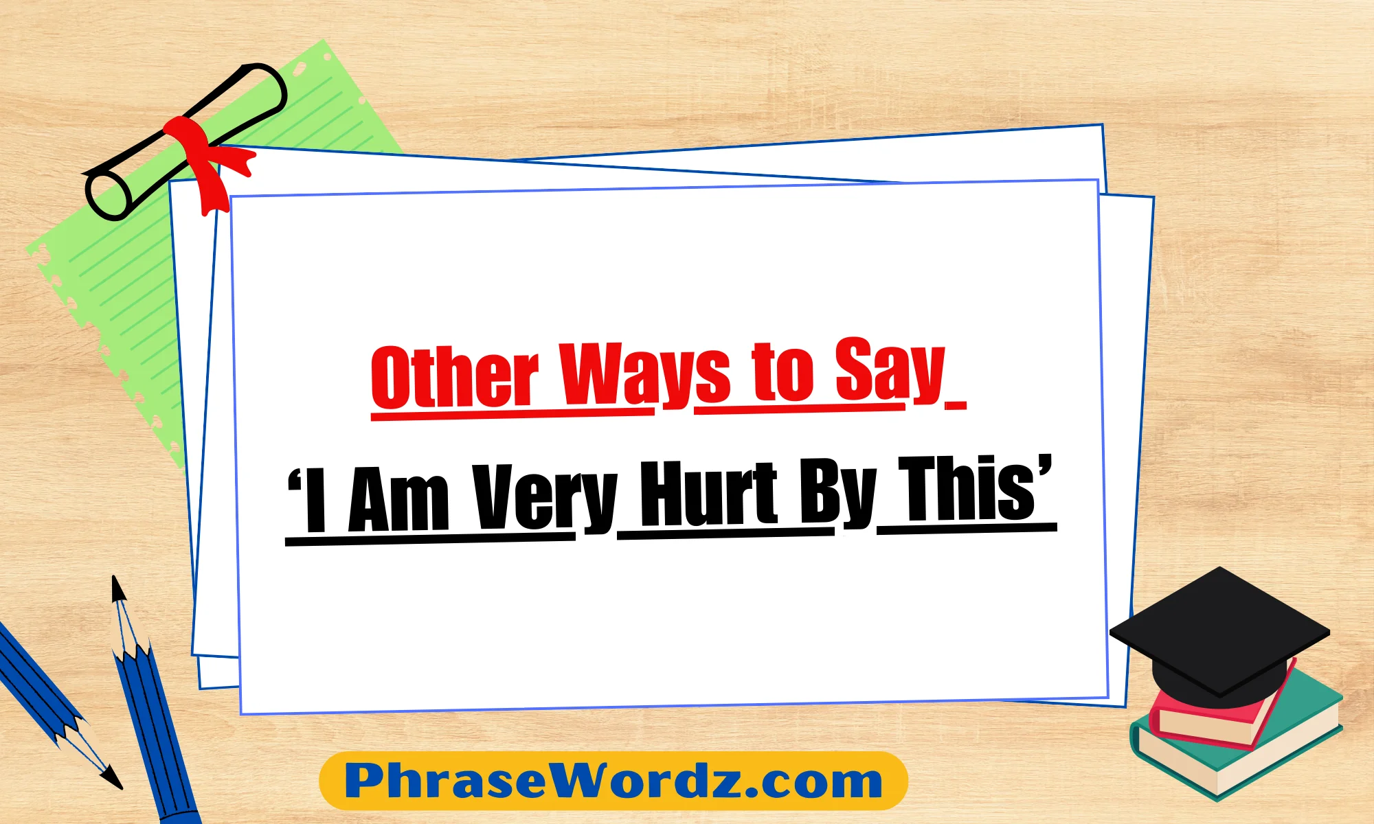 Other Ways to Say ‘I Am Very Hurt By This’