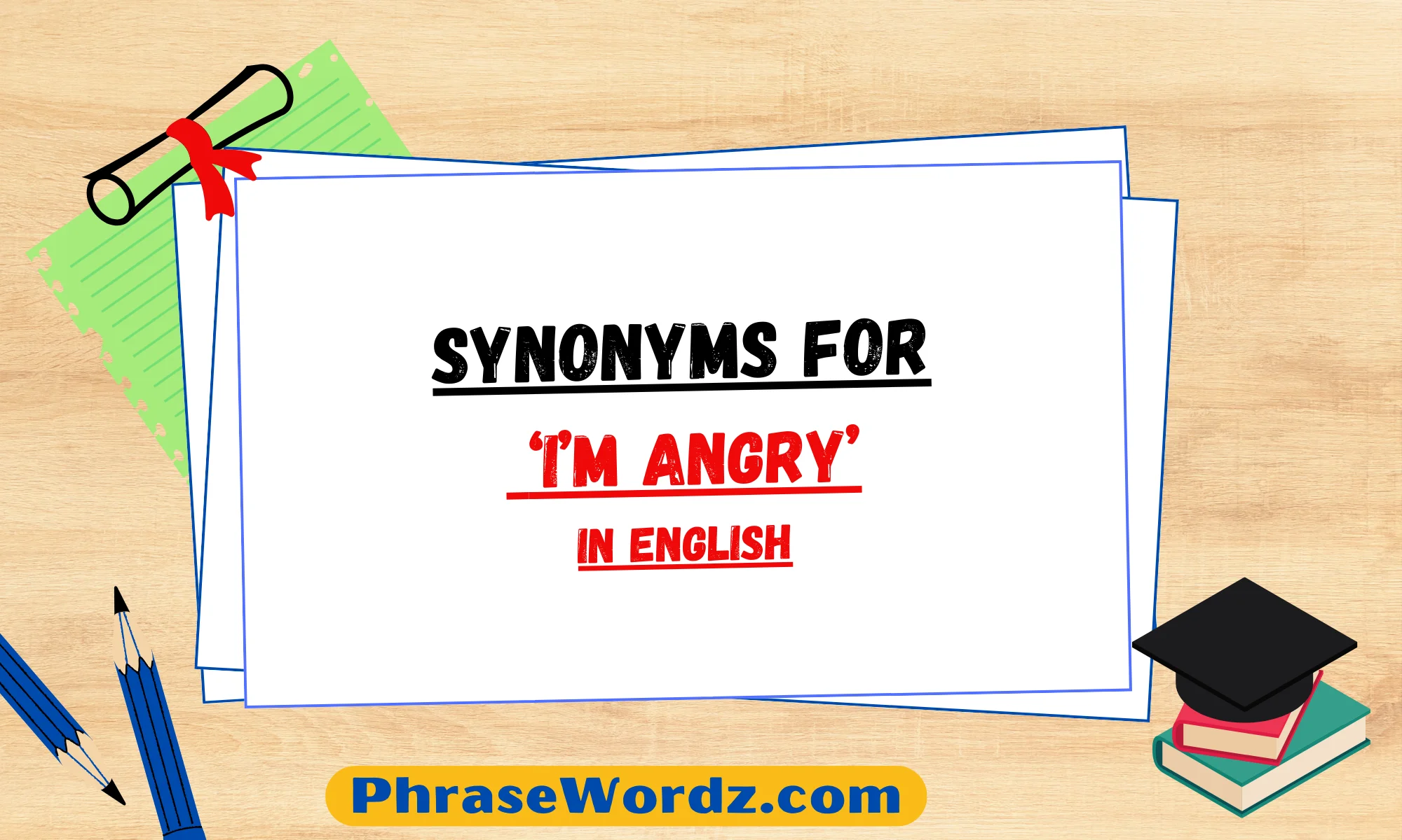 Synonyms for ‘I’m Angry’